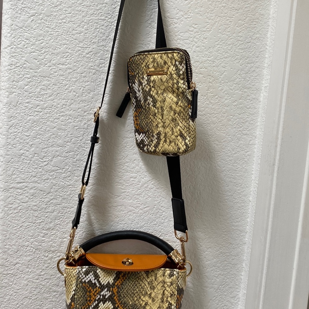 NWOT multi color prints cross body bag